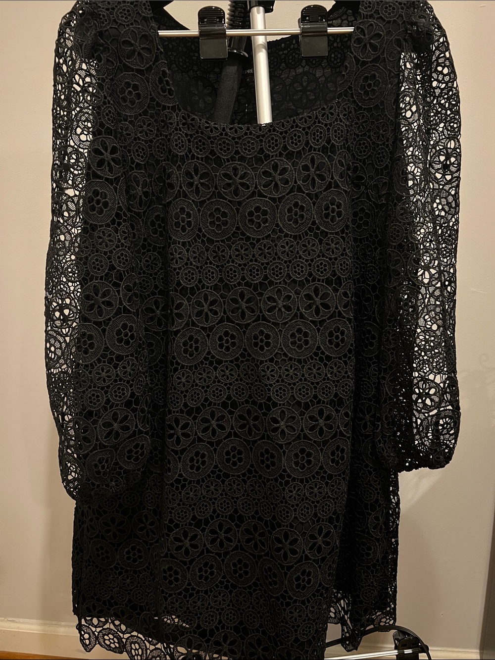 Black Lace Shift Dress - Women